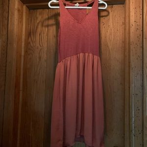 Anthropologie XS Rust Red Burnt Orange Midi Dress